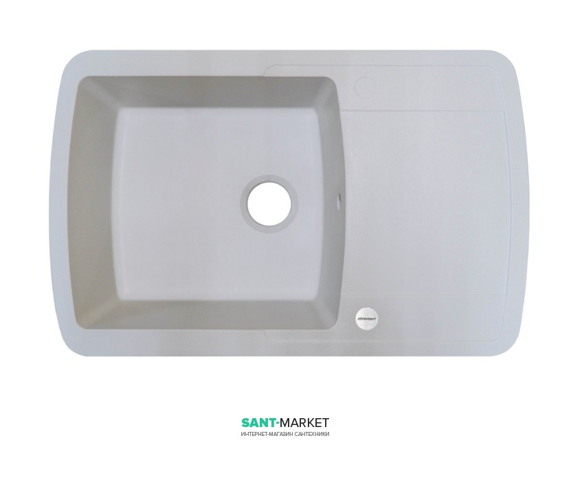 Мойка для кухни Adamant Optimaks 780х500 мм искусственный гранит белый 4824296101101