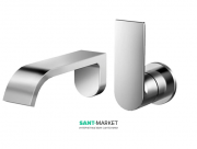 Смеситель для раковины TOTO Contemporary настенный на 2 отверстия однорычажный хром DLB310