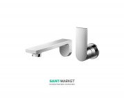 Смеситель для раковиныTOTO Contemporary настенный на 2 отверстия однорычажный хром DLB309