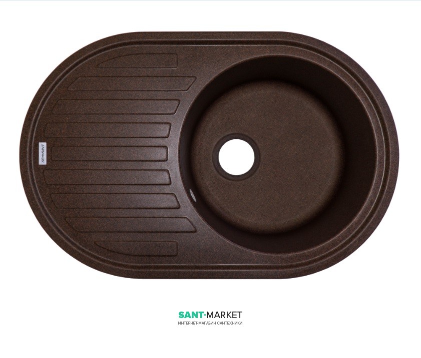Мойка для кухни Adamant Ellipsis 770х500 мм искусственный гранит mokko 4824296101012