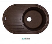 Мойка для кухни Adamant Ellipsis 770х500 мм искусственный гранит mokko 4824296101012