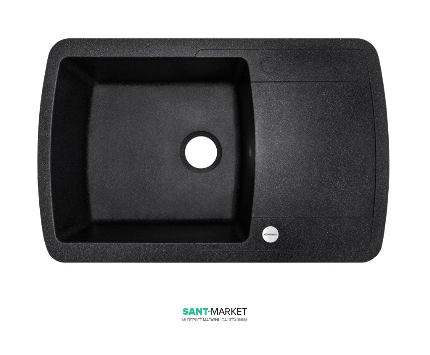 Мойка для кухни Adamant Optimaks 780х500 мм искусственный гранит черный 4824296101103