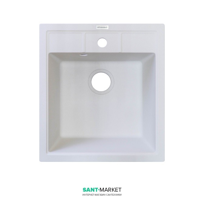 Мийка для кухні Adamant Brick 460х515 мм штучний граніт білий 4824296101201