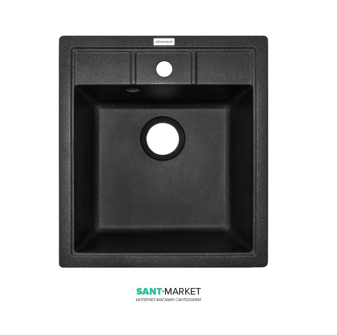 Мойка для кухни Adamant Brick 460х515 мм искусственный гранит черный 4824296101203