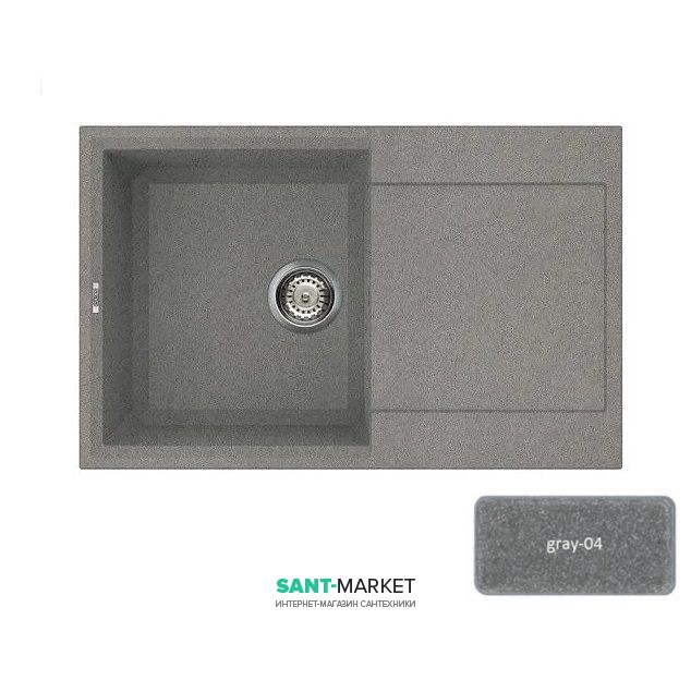 Мийка для кухні Adamant Horizon 790х500 мм штучний граніт сірий 4824296101504