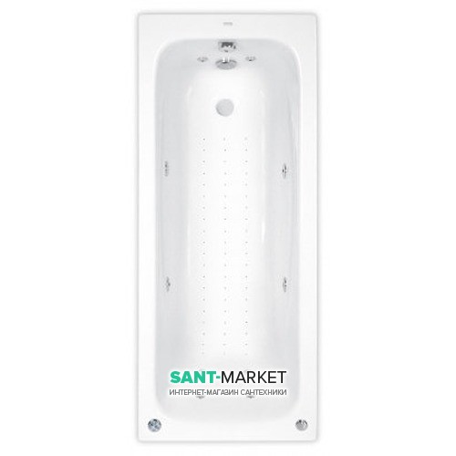 Ванна аеро- та гідромасажна акрилова прямокутна PoolSpa Klio 160х70 система Economy 2 білий PHP6610SO2C0000