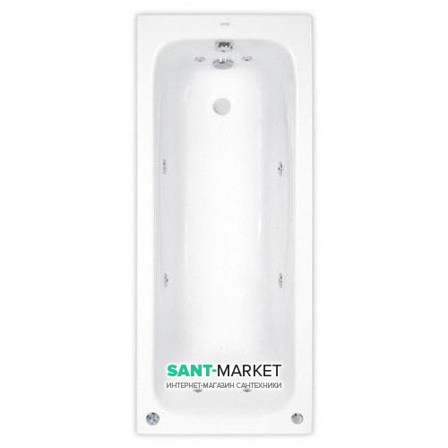 Ванна гідромасажна акрилова прямокутна PoolSpa Klio 160х70 система Economy 1 білий PHP6610SO1C0000