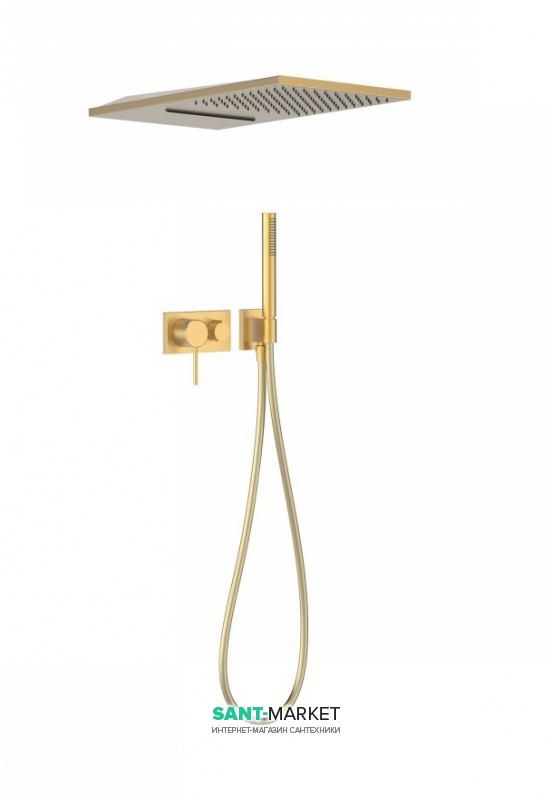 Душова система прихованого монтажу Tres 3V золото матовий 21027301OM