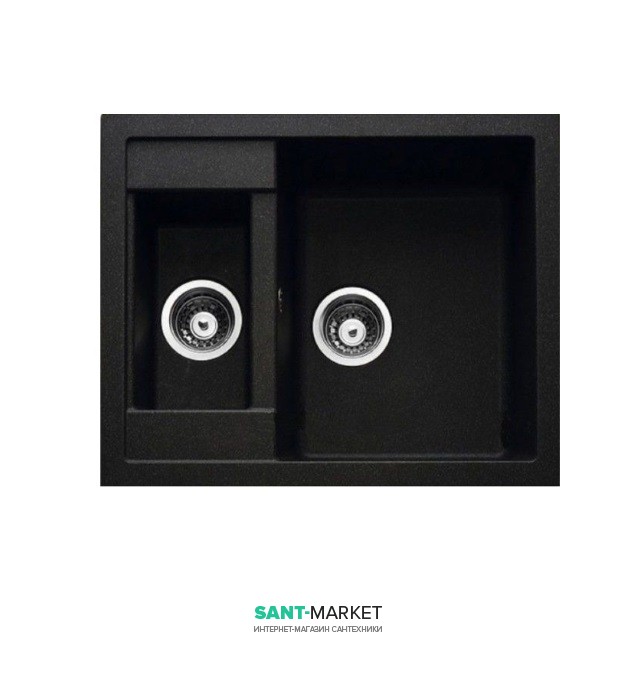 Мойка для кухни Adamant Duplex 615х500 мм искусственный гранит черный 4824296101603