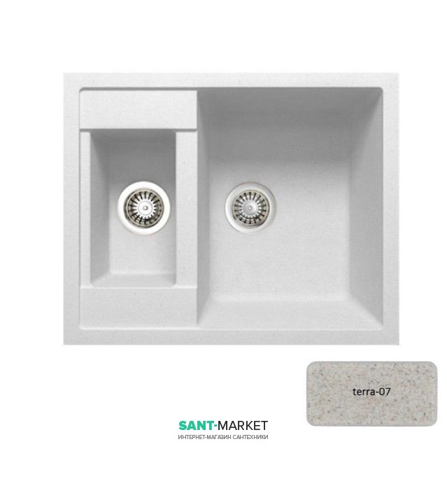 Мойка для кухни Adamant Duplex 615х500 мм искусственный гранит терра 4824296101607