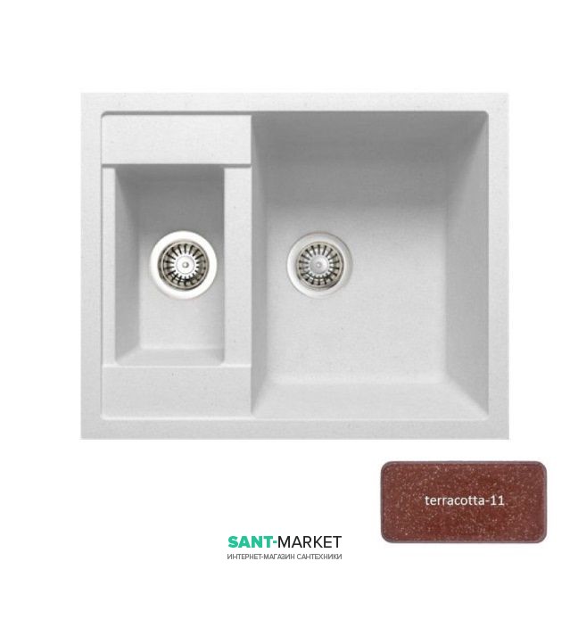 Мойка для кухни Adamant Duplex 615х500 мм искусственный гранит terracotta 4824296101611