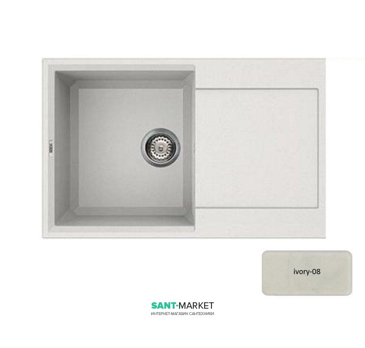 Мойка для кухни Adamant Horizon 790х500 мм искусственный гранит ivory 4824296101508