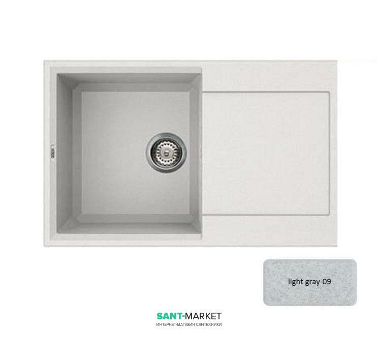 Мойка для кухни Adamant Horizon 790х500 мм искусственный гранит светло-серый 4824296101509