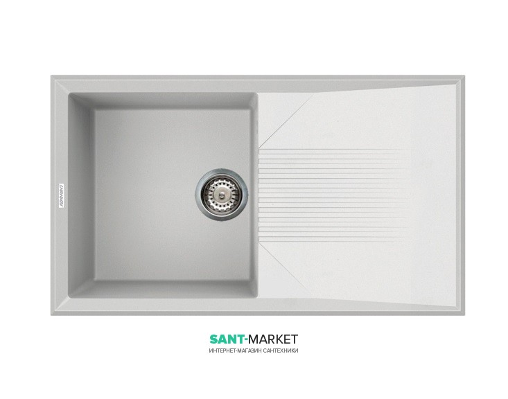 Мойка для кухни Adamant Novak 860х500 мм искусственный гранит белый 4824296102001