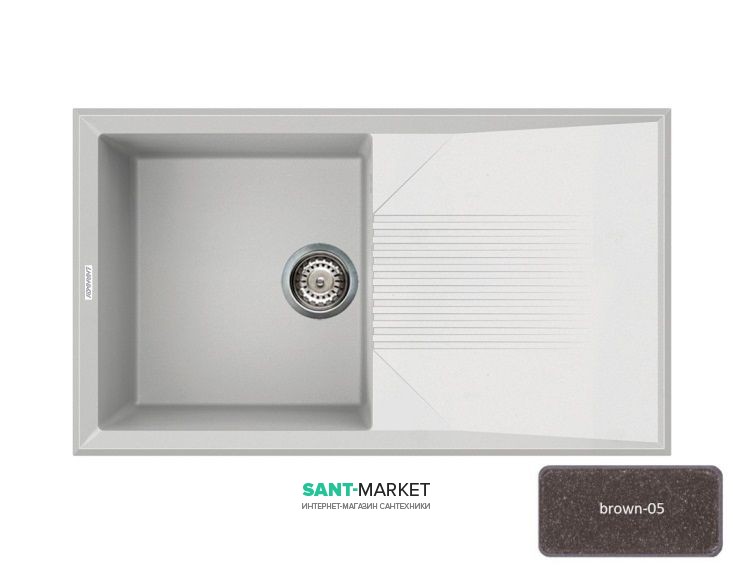 Мийка для кухні Adamant Novak 860х500 мм штучний граніт коричневий 4824296102005