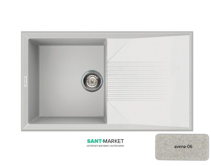 Мийка для кухні Adamant Novak 860х500 мм штучний граніт авена 4824296102006