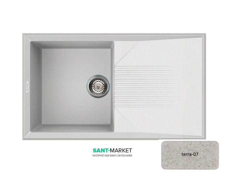 Мийка для кухні Adamant Novak 860х500 мм штучний граніт терра 4824296102007