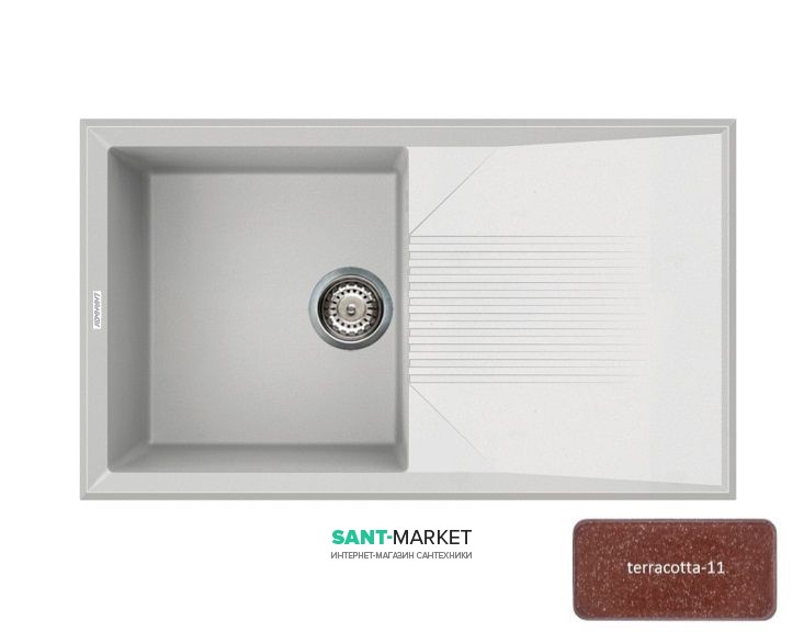 Мойка для кухни Adamant Novak 860х500 мм искусственный гранит terracotta 4824296102011