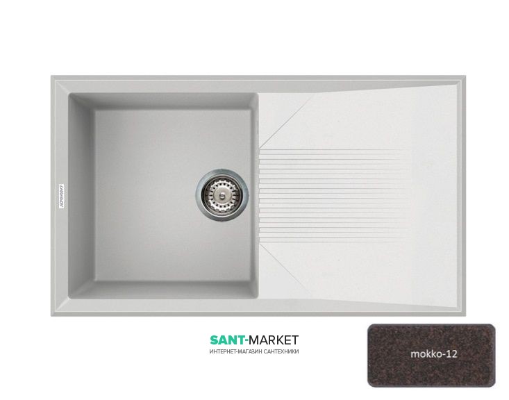 Мойка для кухни Adamant Novak 860х500 мм искусственный гранит mokko 4824296102012