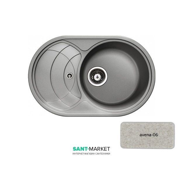 Мийка для кухні Adamant Shell 775х495 мм штучний граніт авена 4824296101806