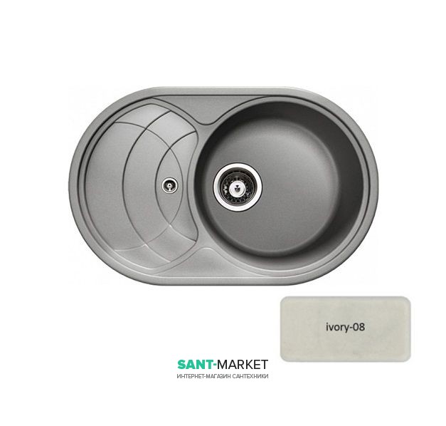 Мойка для кухни Adamant Shell 775х495 мм искусственный гранит ivory 4824296101808