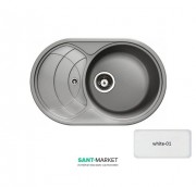 Мийка для кухні Adamant Shell 775х495 мм штучний граніт білий 4824296101801