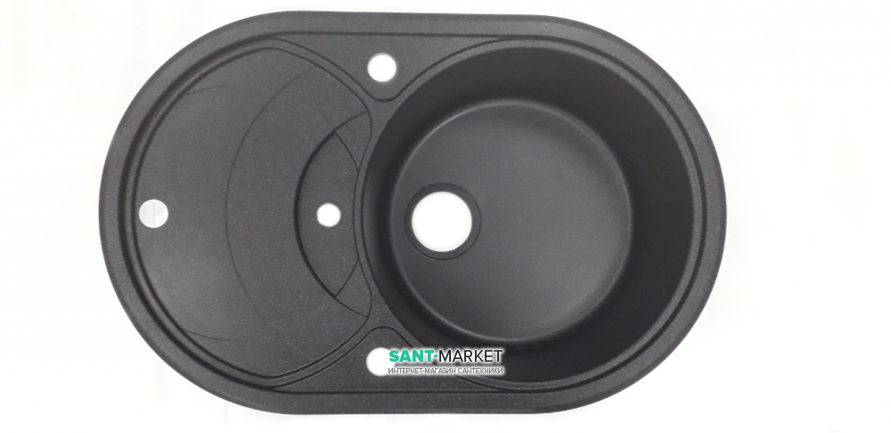 Мийка для кухні Adamant Shell 775х495 мм штучний граніт чорний 4824296101803