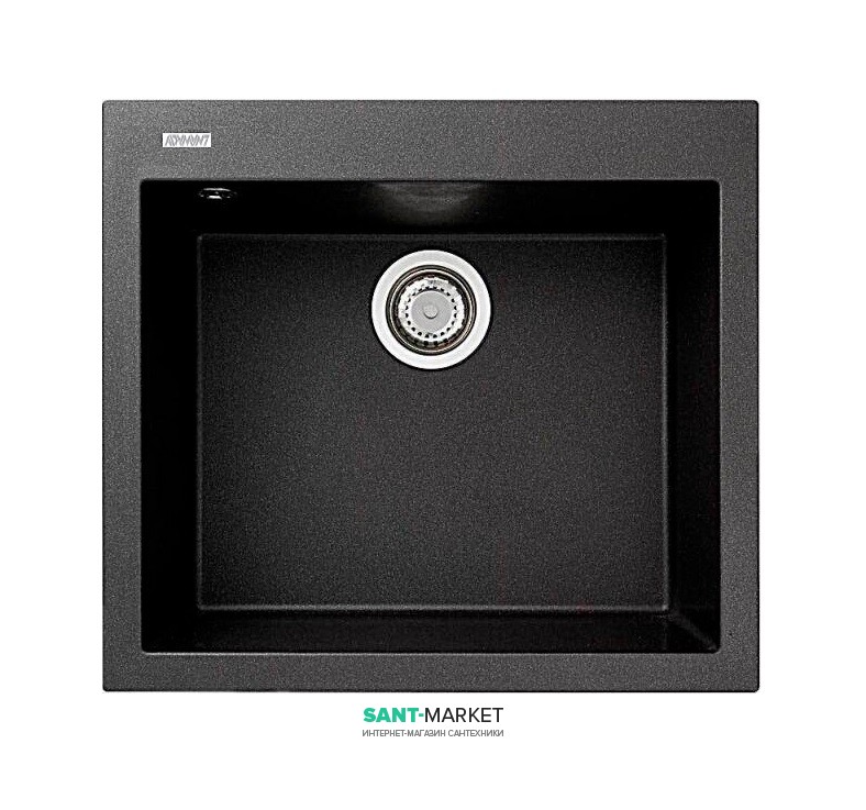 Мойка для кухни Adamant Univer 560х500 мм искусственный гранит черный 4824296102103