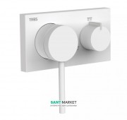 Смеситель для душа встраиваемый Tres 3V однорычажный латунь белый матовый 21027399BM