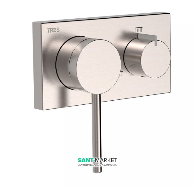 Смеситель для душа встраиваемый Tres 3V однорычажный латунь сталь 21027399AC