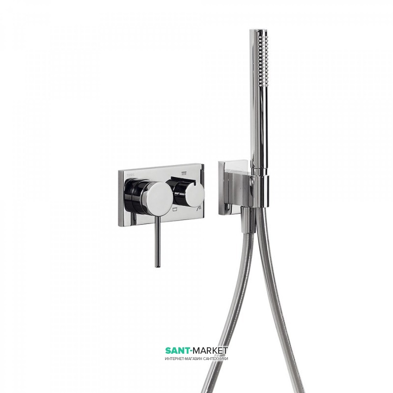 Смеситель для душа встраиваемый Tres 3V однорычажный с ручным душем латунь хром 21027391