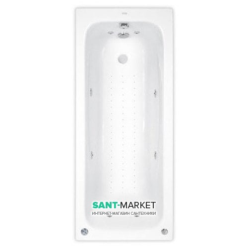 Ванна аэро- и гидромассажная акриловая прямоугольная PoolSpa Klio 170х70 система Smart 2 белый PHPA410ST2C0000