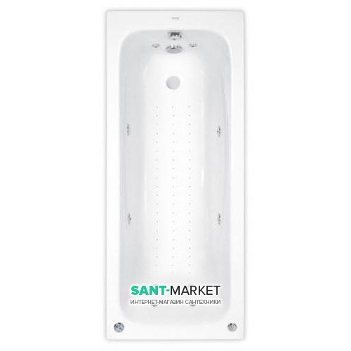 Ванна аеро- та гідромасажна акрилова прямокутна PoolSpa Klio 170х70 система Titanium білий PHPA410STTC0000