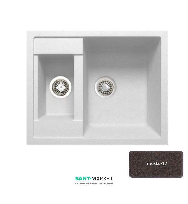 Мойка для кухни Adamant Duplex 615х500 мм искусственный гранит mokko 4824296101612