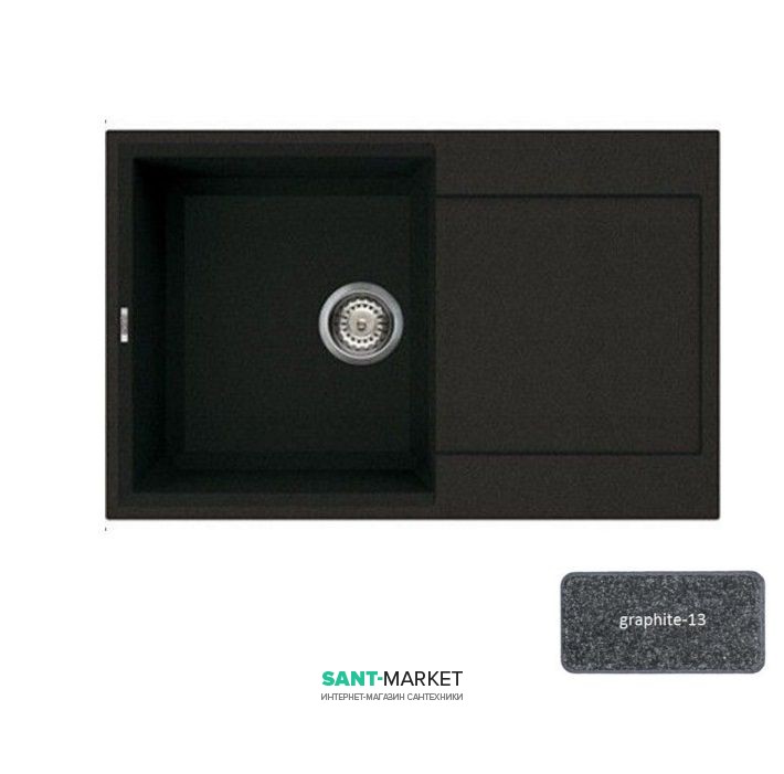 Мийка для кухні Adamant Horizon 790х500 мм штучний граніт графіт 4824296101513