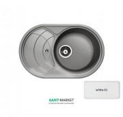 Мийка для кухні Adamant Shell 775х495 мм штучний граніт білий 4824296101801