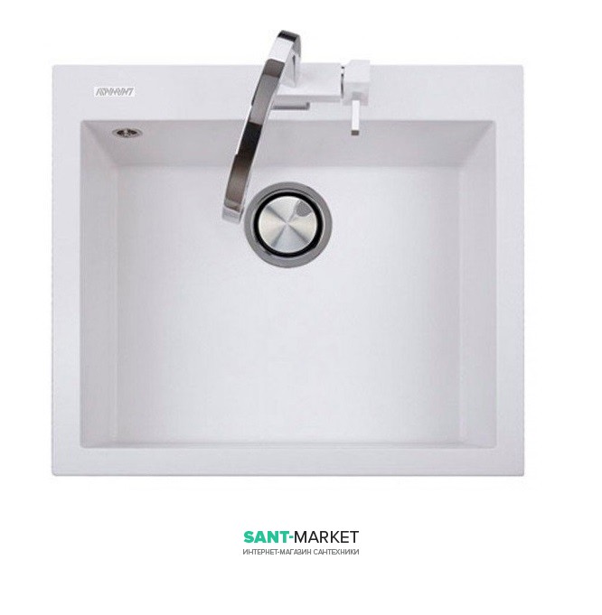 Мойка для кухни Adamant Univer 560х500 мм искусственный гранит белый 4824296102101