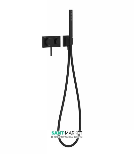 Смеситель для душа встраиваемый Tres 3V однорычажный с ручным душем латунь черный матовый 21027391NM
