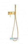 Змішувач для душу вбудований Tres 3V одноважільний з ручним душем латунь золото 21027391OR