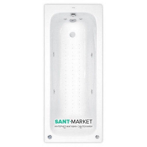 Ванна аеро- та гідромасажна акрилова прямокутна PoolSpa Klio 170х70 система Economy 2 білий PHPA410SO2C0000