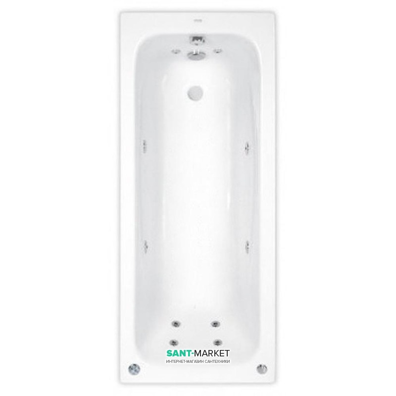 Ванна гідромасажна акрилова прямокутна PoolSpa Klio 170х70 система Economy 1 білий PHPA410SO1C0000