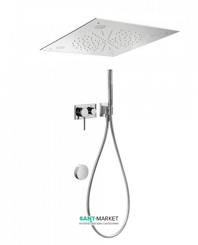 Душевая система скрытого монтажа Tres 3V с наполнительным клапаном и сливом для ванны хром 21027307
