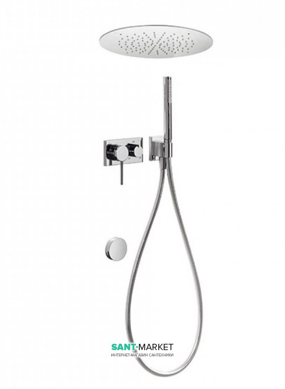 Душевая система скрытого монтажа Tres 3V с наполнительным клапаном и сливом для ванны хром 21027310