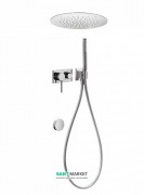 Душова система прихованого монтажу Tres 3V з наповнювальним клапаном і зливом для ванни хром 21027310