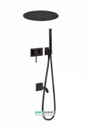 Душова система прихованого монтажу Tres 3V з виливом для ванни чорний матовий 21027311NM