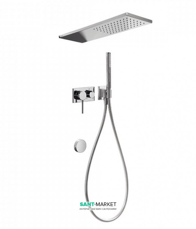 Душевая система скрытого монтажа Tres 3V с наполнительным клапаном и сливом для ванны хром 21027312
