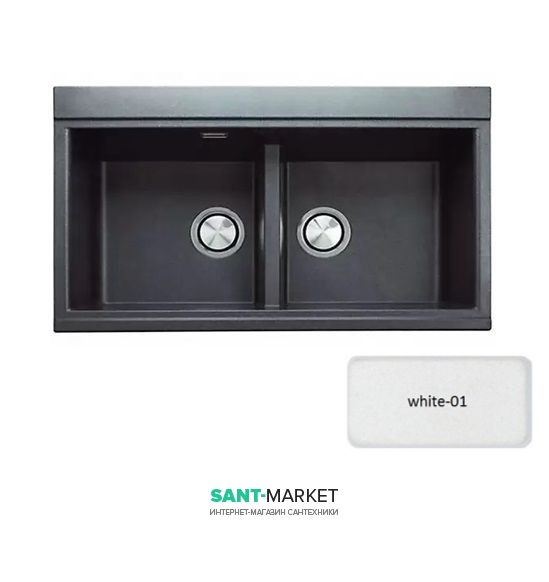 Мойка для кухни Adamant Similar 860х510 мм искусственный гранит белый 4824296102201