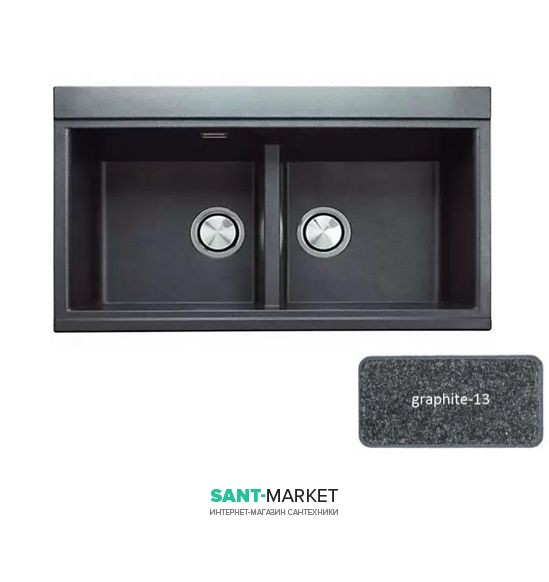 Мийка для кухні Adamant Similar 860х510 мм штучний граніт графіт 4824296102213
