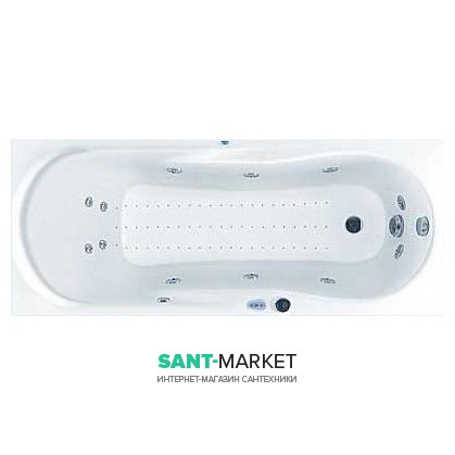 Ванна аеро- та гідромасажна акрилова прямокутна PoolSpa Muza 150х70 система Smart 2 білий PHPD510ST2C0000