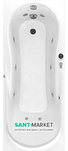 Ванна гидромассажная акриловая прямоугольная PoolSpa Muza 150х70 система Smart 1 белый PHPD510ST1C0000